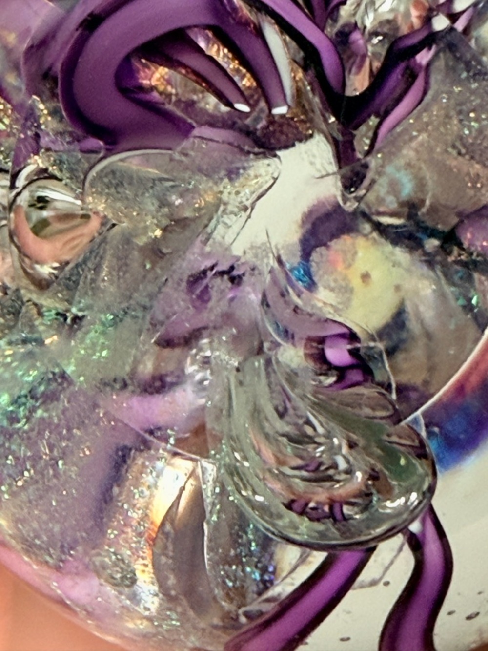 Glass Eye Studio (GES) dichroic art glass egg paperweight decor - Picture 4 of 4